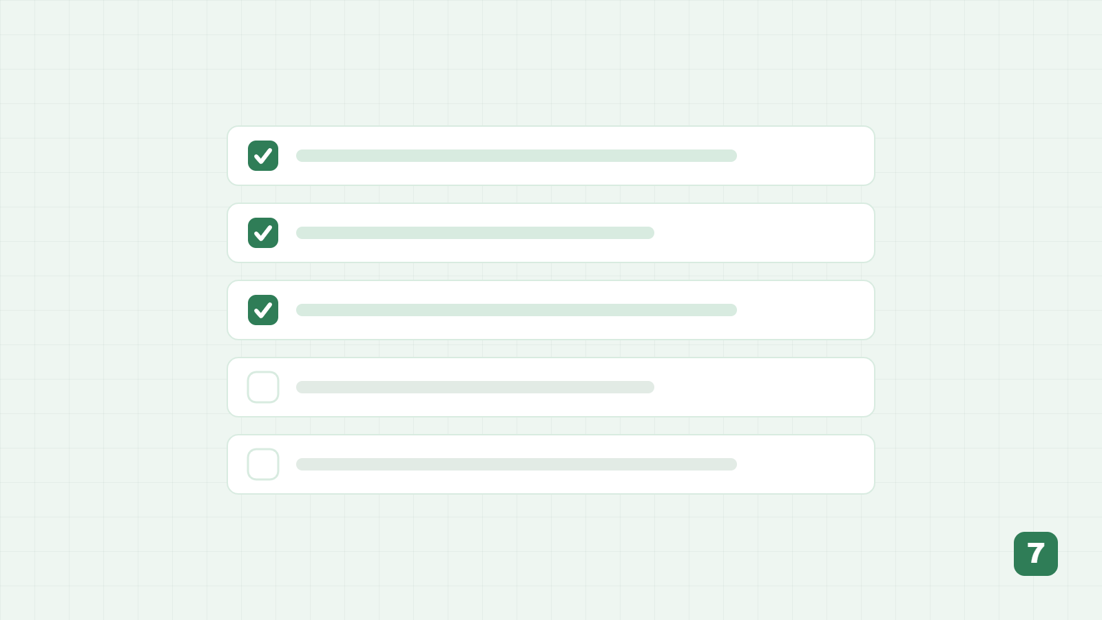 Illustration: a first-day checklist part-way through being completed